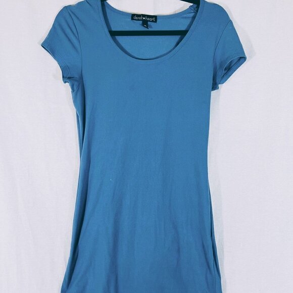 Derek Heart Short Sleeve Powder Blue Stretch Dress Size M - Picture 1 of 4